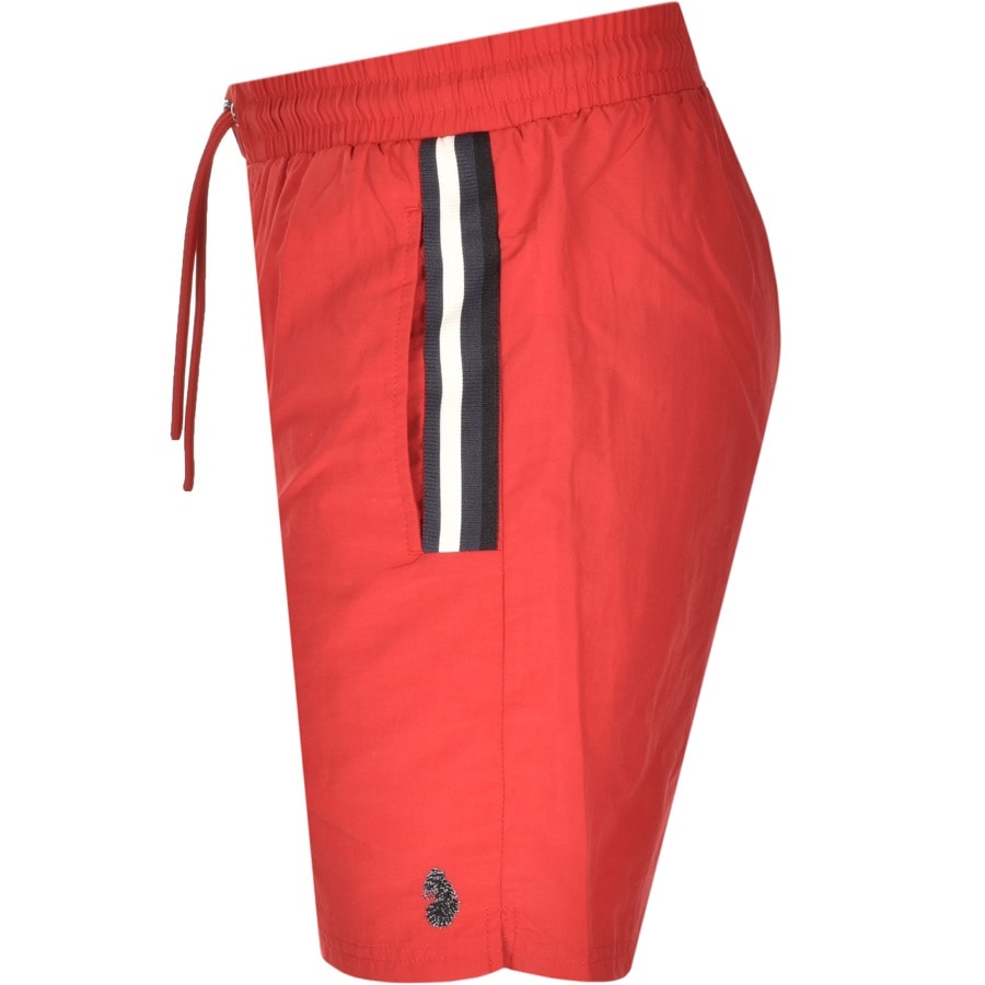 Alternative Image for ProductLuke 1977 Caen Striped Detail Swim Shorts Red3